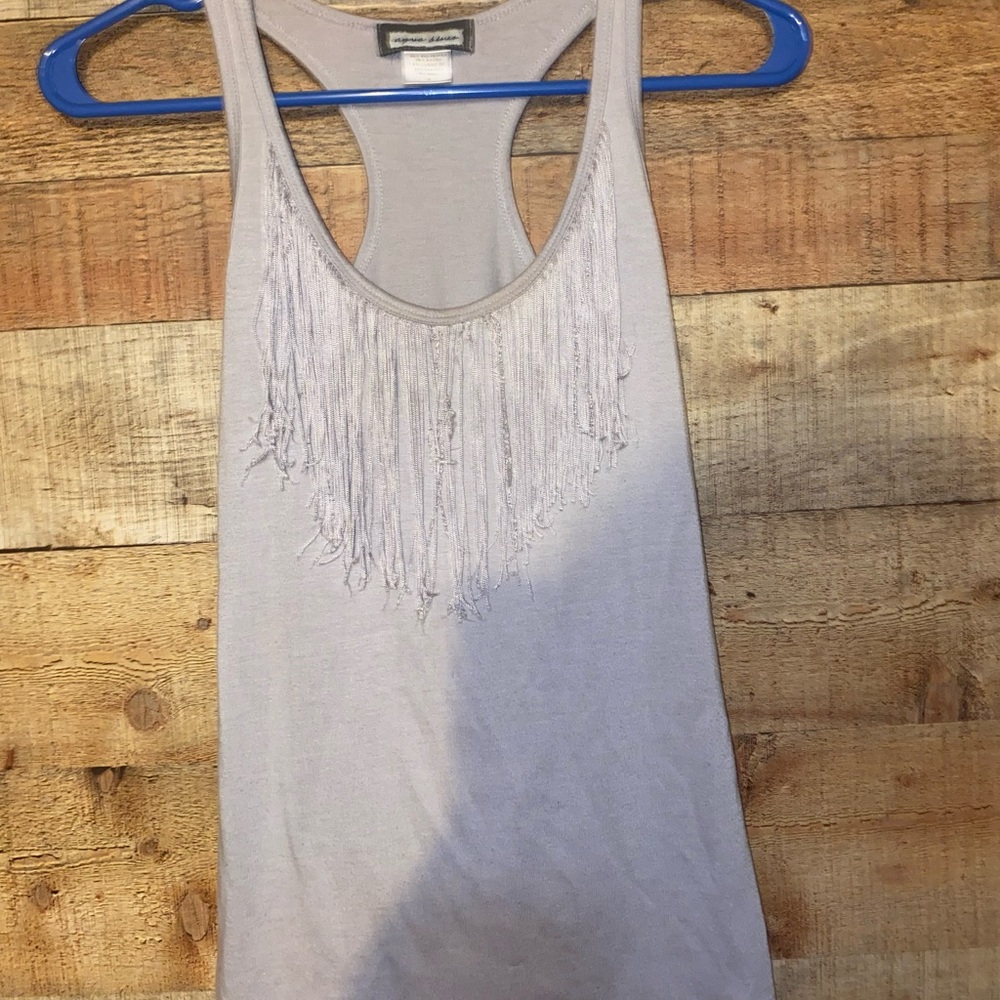 Woman’s light purple Tank Top with Fringe size small